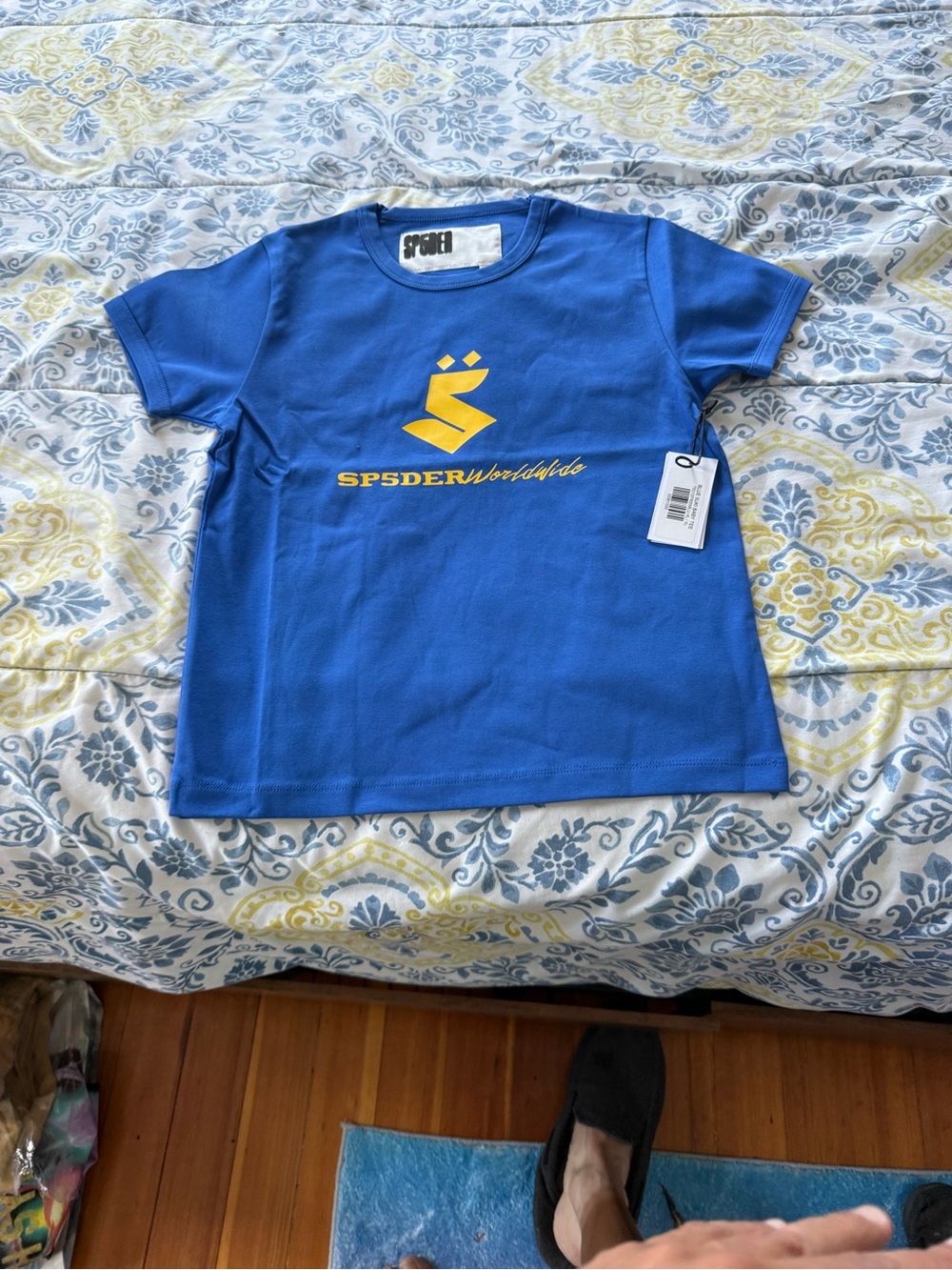 SP5DER Blue Worldwide Baby Tee Short Sleeve Graphic size XL